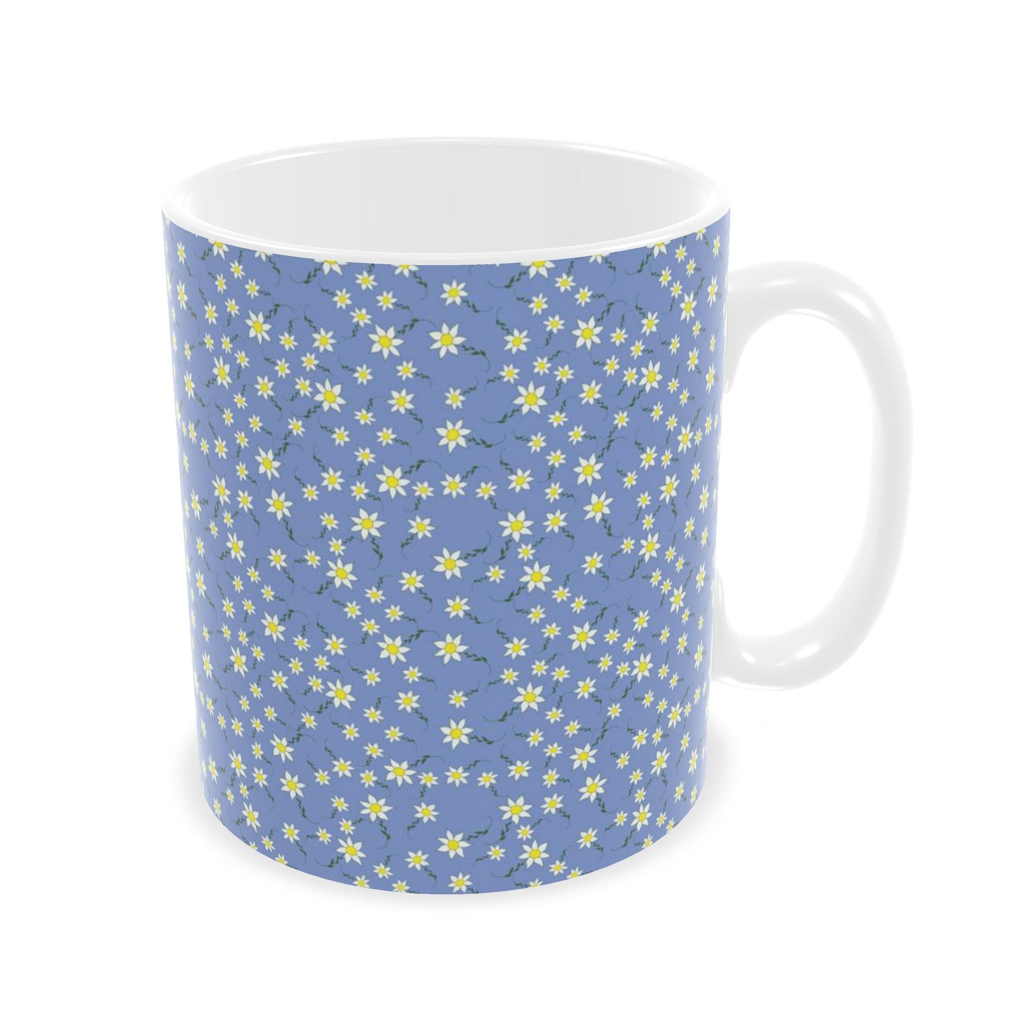 Daisies on Blue 10.1 ounce Mug