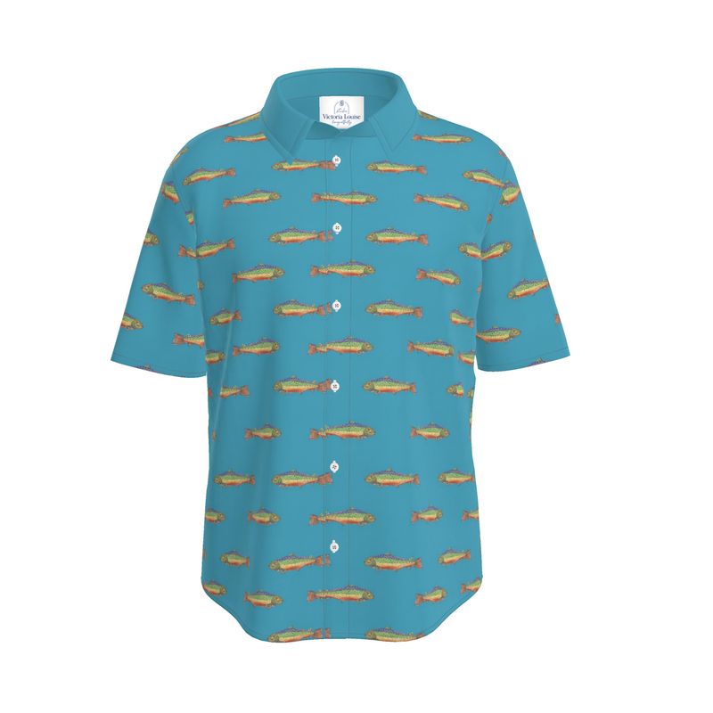 Rainbow Trout men's organic cotton button up shirt