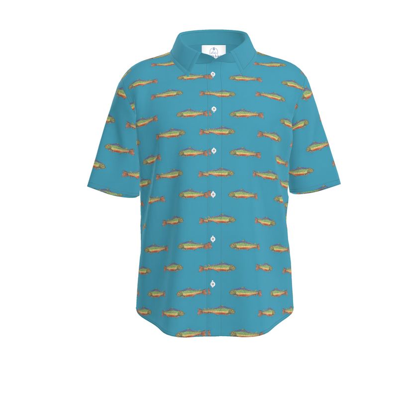 Rainbow Trout men's organic cotton button up shirt