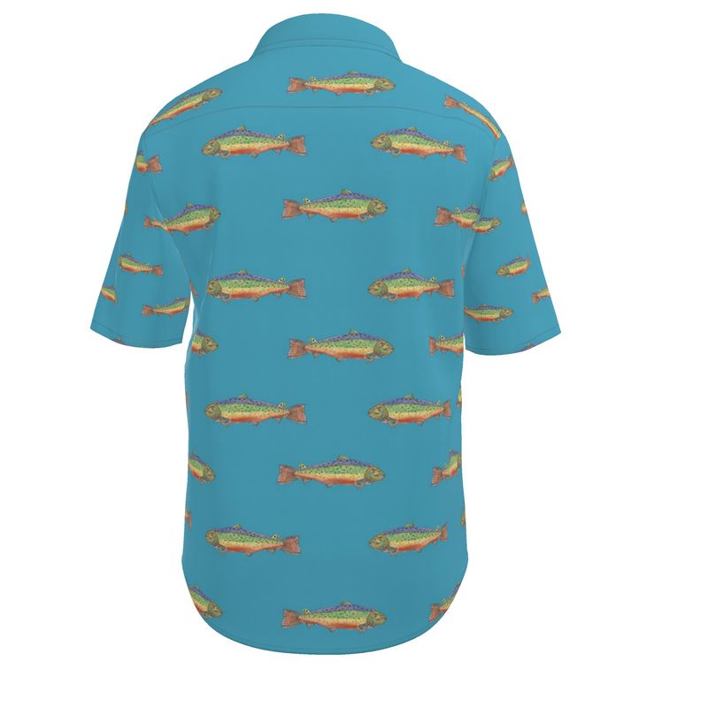 Rainbow Trout men's organic cotton button up shirt