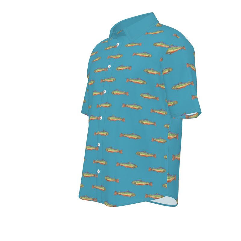 Rainbow Trout men's organic cotton button up shirt
